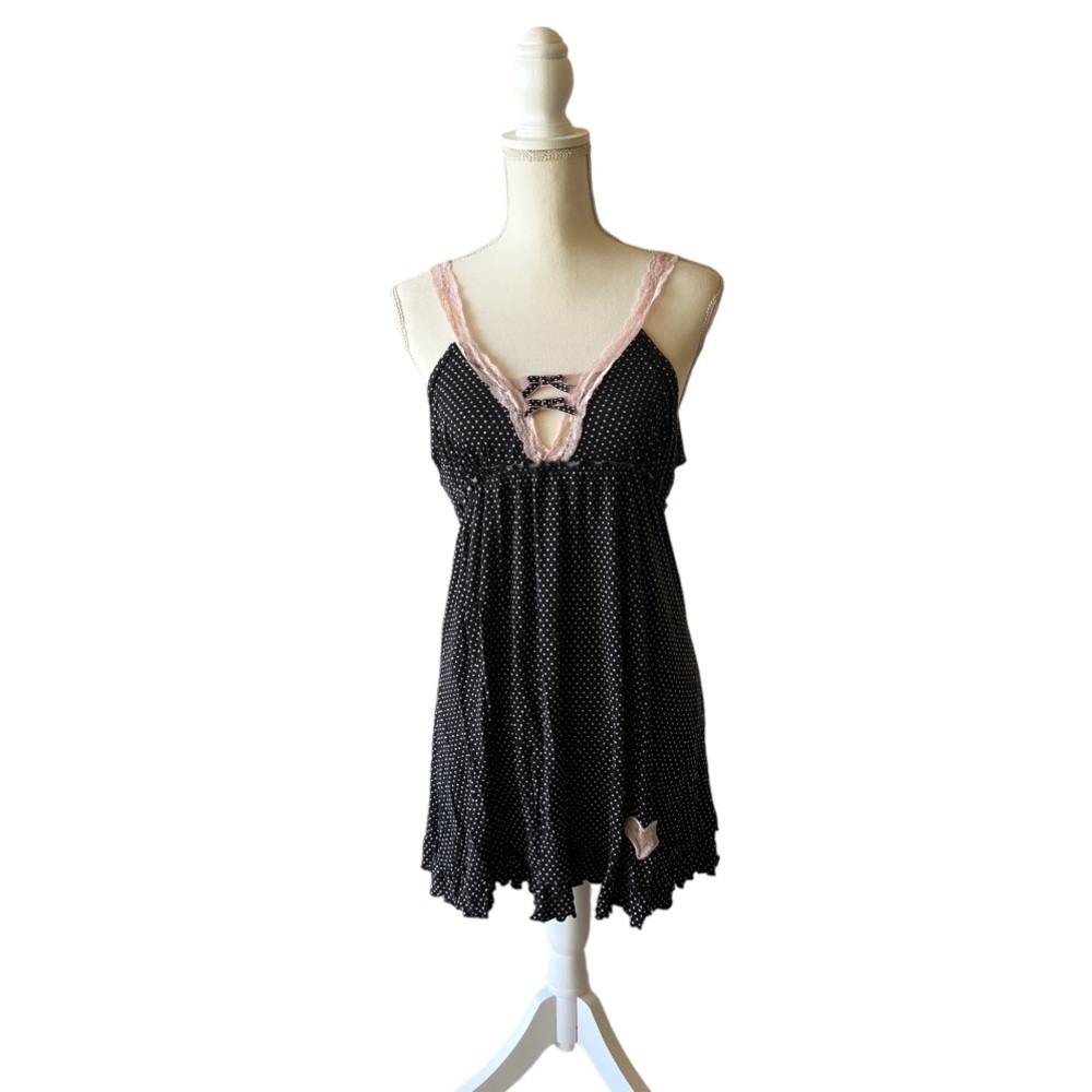 Betsy Johnson slip dress with pink lace and bows